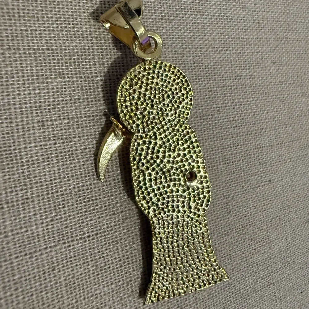 GOLD-PLATED SANTA MUERTE PENDANT (STEEL BASE)